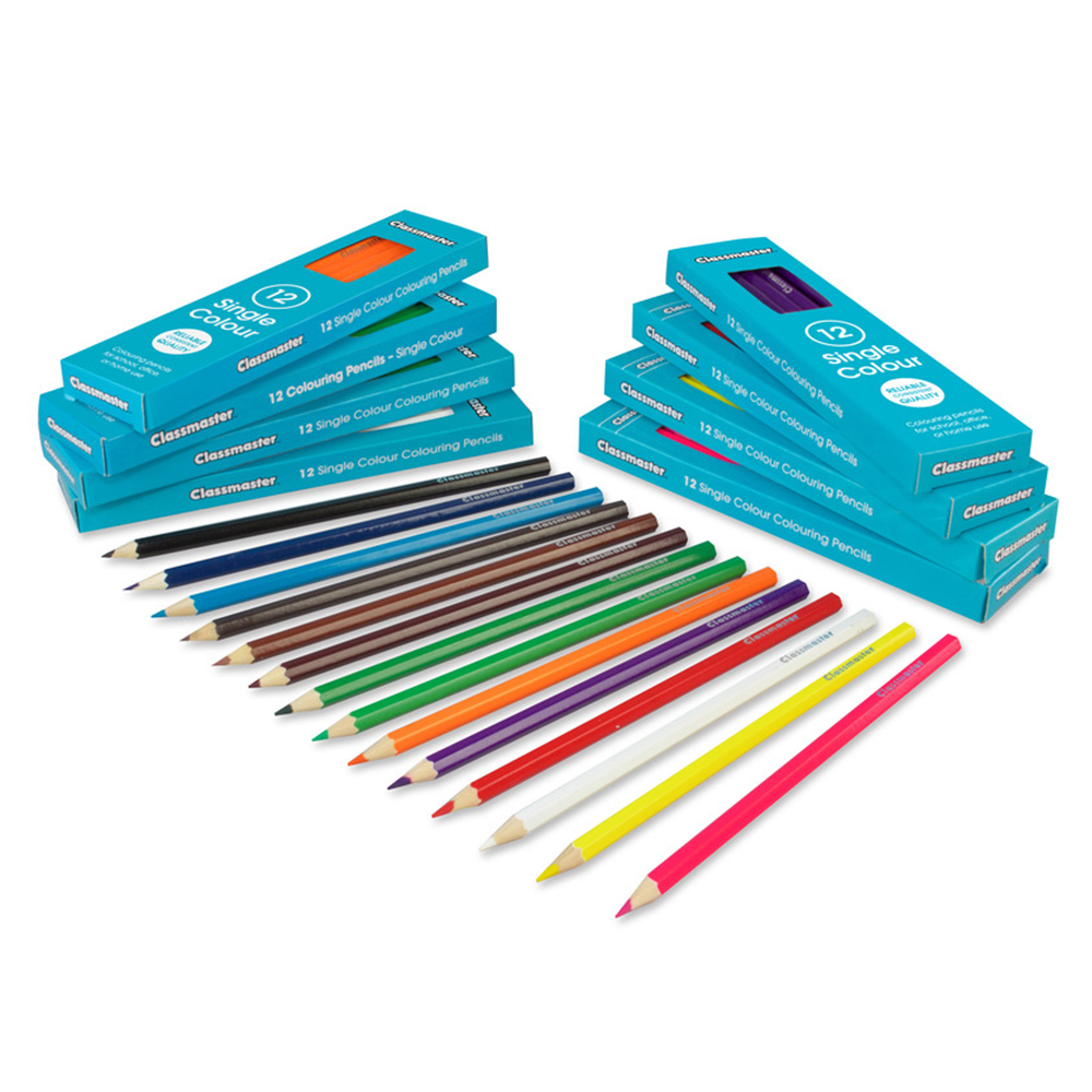 Classmaster Pack of 12 (Single Colour) Colouring Pencils - Eastpoint