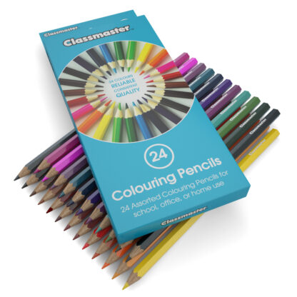 Pack of 24 Colouring Pencils, Assorted Colours