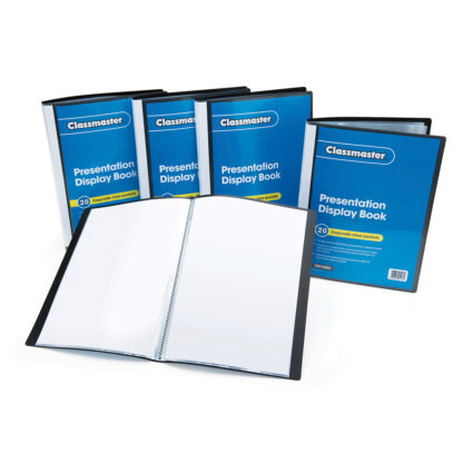 A4 Display Book with 20 Pockets, Black