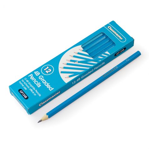4b graphite pencils in a pack of 12, in classmaster branded packaging