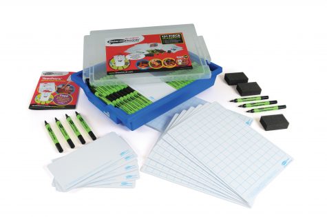 Gridded Drywipe Boards in Gratnell's Tray