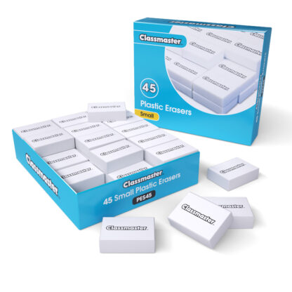 Small Plastic Pencil Erasers, Pack of 45