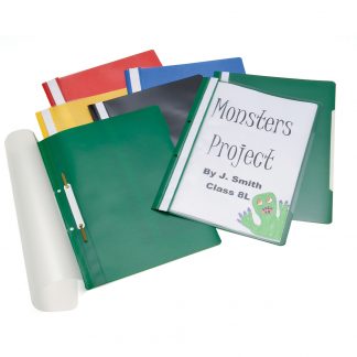 Selection of Project Files from Classmaster with assorted colour backs and clear fronts