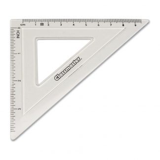 45 degree set square in clear with Classmaster branding