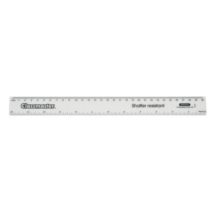 30cm white rulers in a pack of 100 with classmaster branding