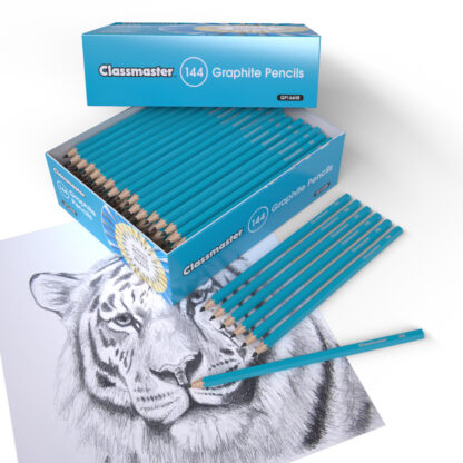 HB Graphite Pencils with Eraser Tips - Packs of 12, 144 - Image 2