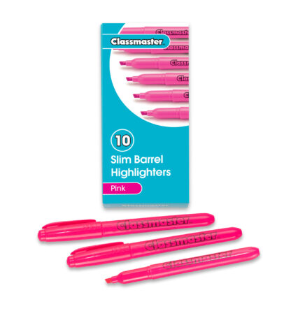 Slim Barrel Highlighters, Pack of 10 (Single Colour)