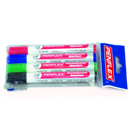 Bullet Tip Permanent Markers, Wallet of 4 - Image 2