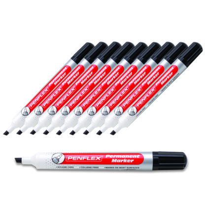 Chisel Tip Permanent Markers, Pack of 10