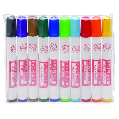 Assorted Colour Flipchart Markers, Wallet of 10