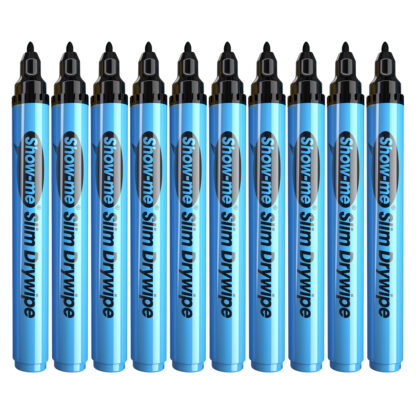 Black Drywipe Pens, Fine Tip