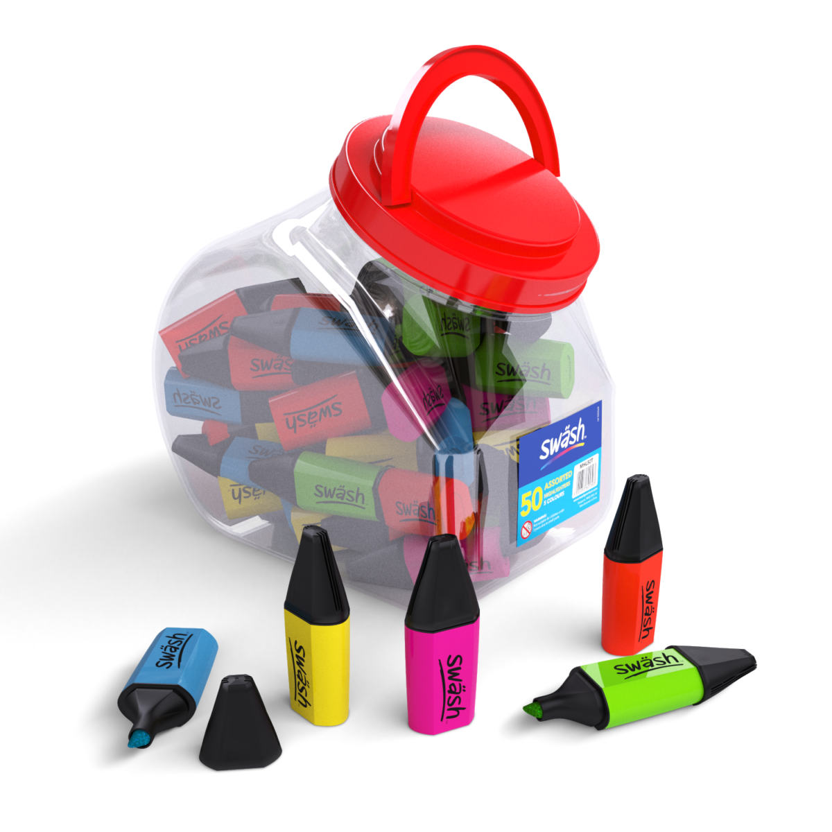 Assorted Colour Mini Highlighters, Tub of 50 Eastpoint Global Ltd