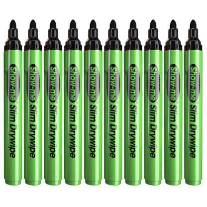 Black Drywipe Pens, Medium Tip