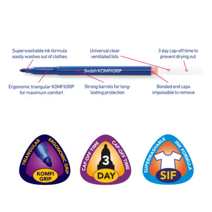Assorted KOMFIGRIP Fine and Broad Tip Colouring Pens, Pack of 600 - Image 4