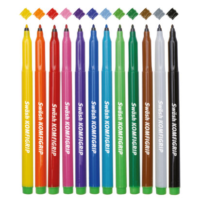 Assorted KOMFIGRIP Fine and Broad Tip Colouring Pens, Pack of 600 - Image 2