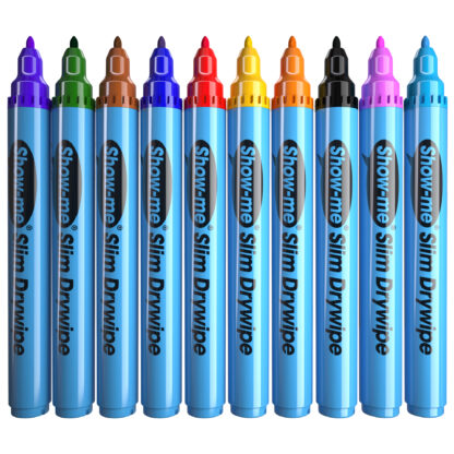 Assorted Colour Drywipe Pens, Fine Tip