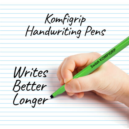 12 KOMFIGRIP Handwriting Pens, Black - Image 4