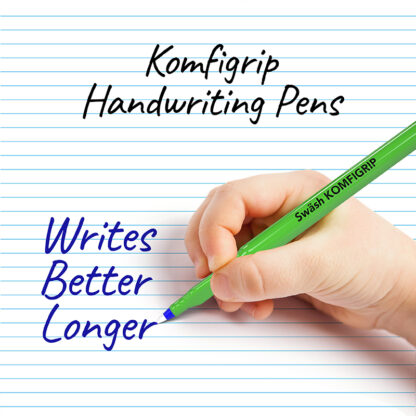12 KOMFIGRIP Handwriting Pens, Blue - Image 4