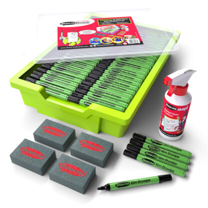 Black Drywipe Pens, Classroom Trays