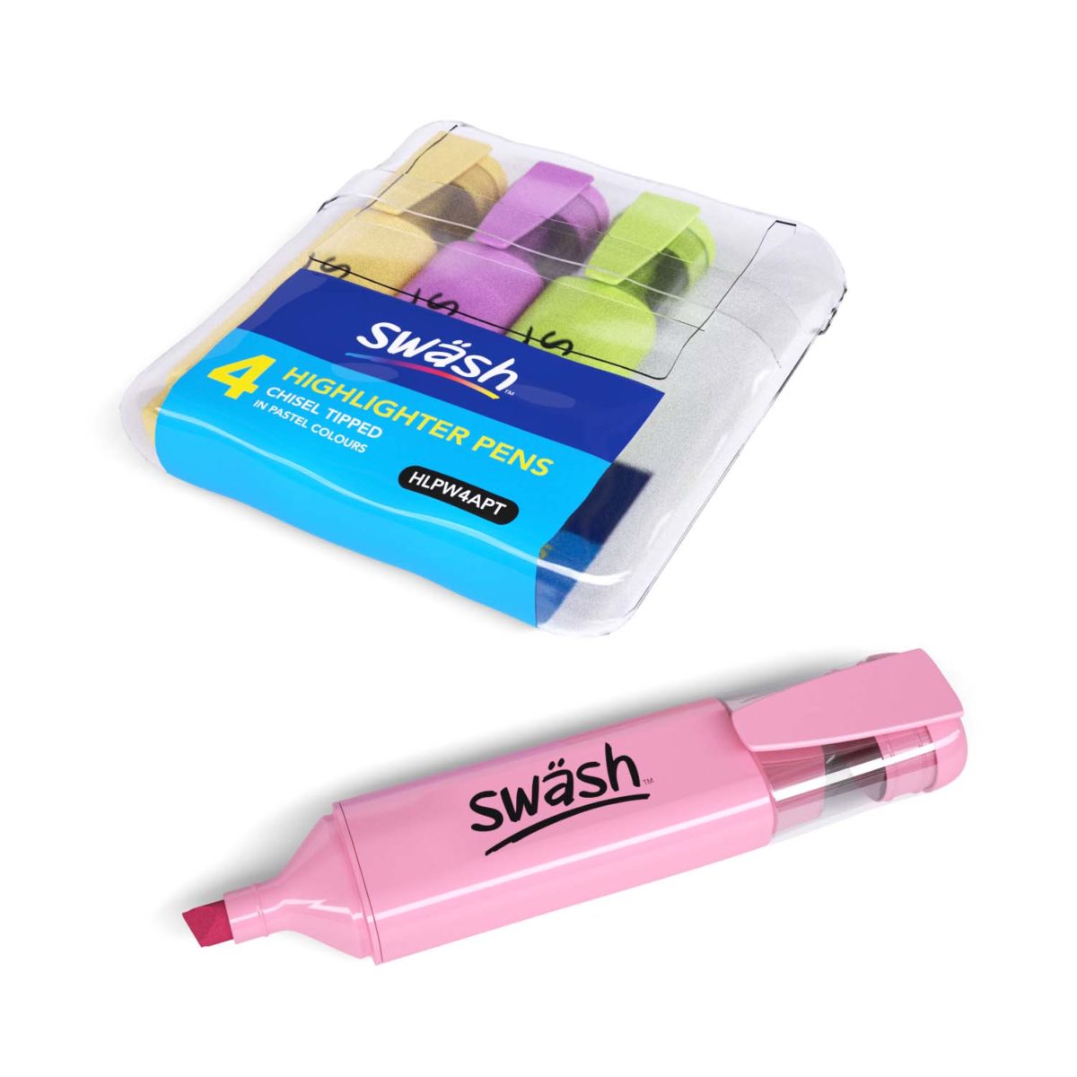 Pastel Premium Highlighters, Wallet of 4 Eastpoint